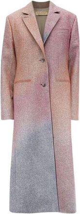 Nina Ricci Blue & Pink Ombre Wool Long Coat Size M