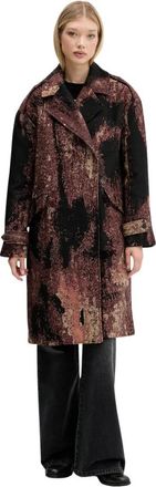 Desigual Brushed Lac Jas - Dames - Mantel - Bruin - S - Katoen - Jassen