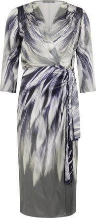 Alberta Ferretti Elegant Long Dress - Dames - Wikkelkleedje - Veelkleurig - S - Leer - Kleedjes