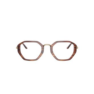 Giorgio Armani 0ar7282 Geometric Tortoiseshell Eyeglasses with Gold Accents