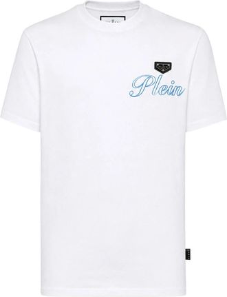 Philipp Plein T-shirt Ronde Hals Korte Mouw - Heren - T-shirts - Wit - 4XL - Katoen - Tops