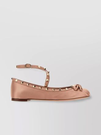 Valentino Garavani rockstud satin ballerinas round toe