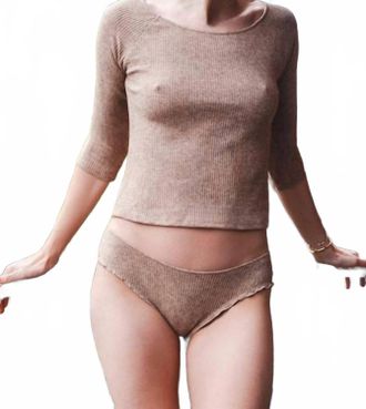Only Hearts Golden Hour Bateau Tee In Golden Hour Mocha Mousse