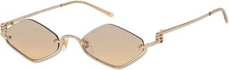 Gucci Zonnebril met half montuur - Dames - Accessoires - Geel - Maat: 53 MM Polyamide