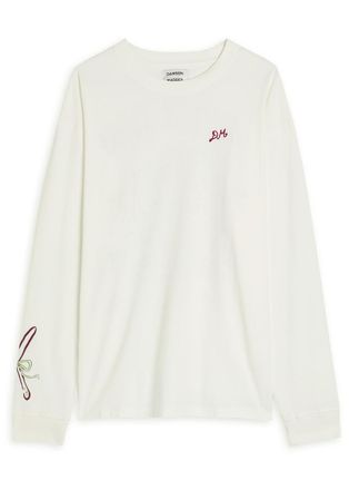 Damson Madder Le Petit Delice Printed Cotton T-shirt - White - 16 (UK16 / XL)