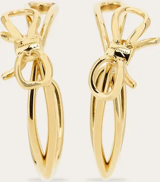 Ferragamo Donna Orecchini con fiocco Oro