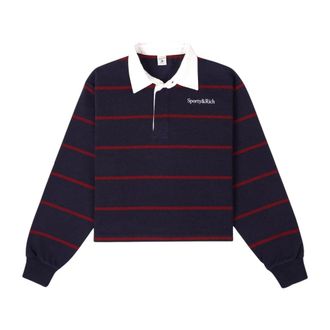 Sporty & Rich Verfijnde Katoenen Polo - Dames - Polos - Veelkleurig - M - Katoen - Tops