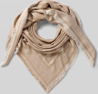 HUGO BOSS Halstuch mit Fransen Modell Alyin in Hellbraun, Größe 1