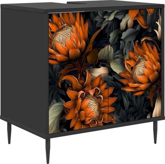 vidaXL Mueble De Cuarto De Ba&ntilde;o Lochem Roble Negro 60 X 40 X 61 Cm Vidaxl