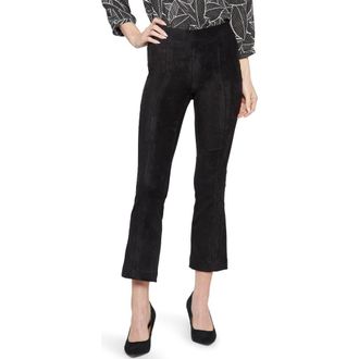 NYDJ Pull-On Ankle Slim Bootcut Faux Suede Pants in Black at Nordstrom Rack, Size 10