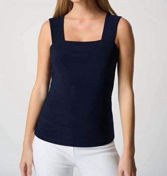 Joseph Ribkoff Square Neck Camisole In Midnight Blue