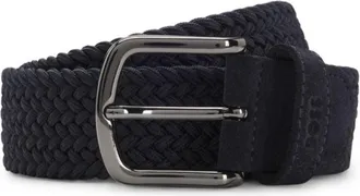 BOSS Woven belt with suede trims