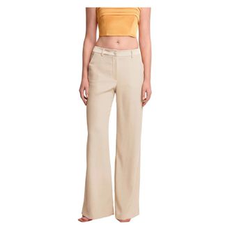 Kocca Wide Trousers, female, Beige, Size: L Sophisticated Bright Full Length Trousers