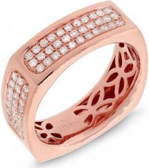 Allurez 0.94ct 14k Rose Gold Diamond Mens Ring