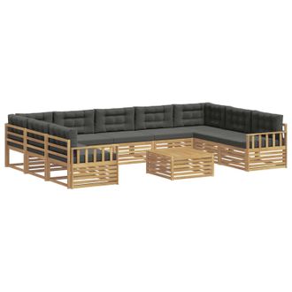 vidaXL Set Di Divani Da Esterno 10 Pz Bianco E Antracite Vidaxl