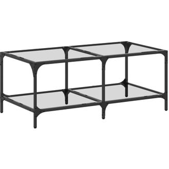 vidaXL Vidaxl - Coffee Table with Transparent Glass Top 98.5x50x40 cm Steel