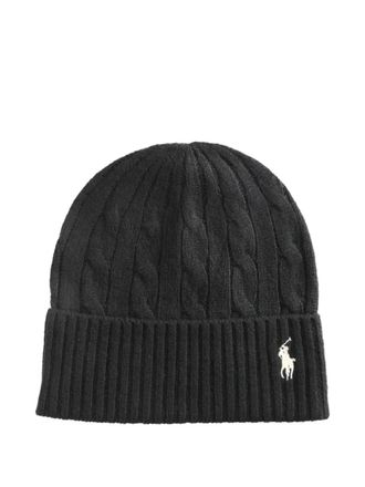 Polo Ralph Lauren cable-knit beanie hat - Black