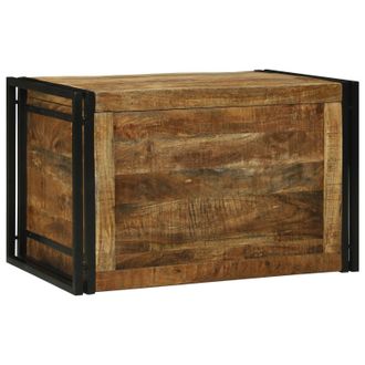 Berkfield Home Storage Box - 80 x 50 x 50 cm, Solid Rough Wood Mango in Brown | Size: 80 x 50 x 50 cm