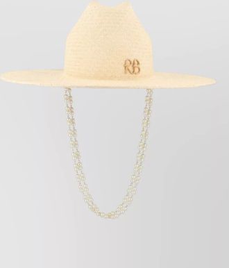 Ruslan Baginskiy wide brim hat decorative chain detail