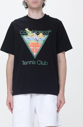 Casablanca T-shirt in cotone organico con scollo a girocollo e stampa logo