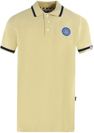 Aquascutum Unisex geborduurd badge poloshirt volwassene Londen (Beige)