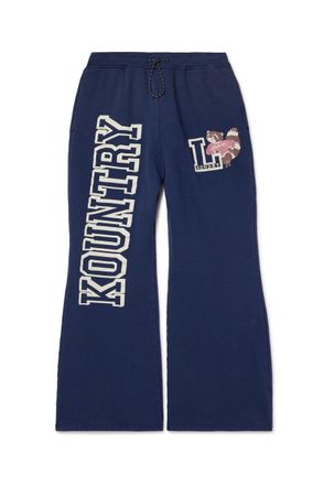 KAPITAL Printed Cotton-Blend Jersey Sweatpants
