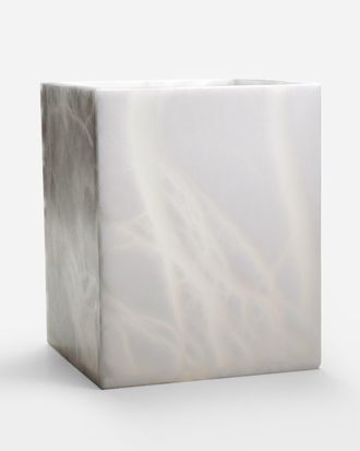 Labrazel Alisa Alabaster Wastebasket, White