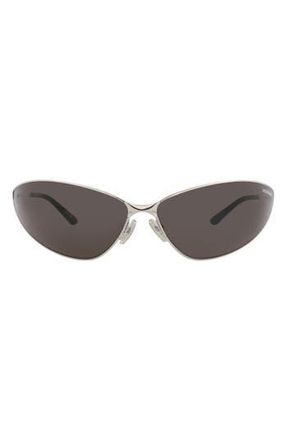 Balenciaga 93mm Shield Mirrored Sunglasses in Silver Silver Grey at Nordstrom Rack