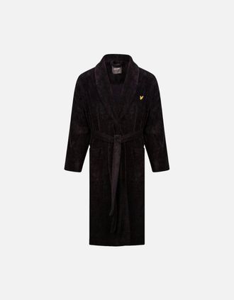 Lyle & Scott Lyle And Scott Mens Lucas Towelling Bathrobe, Black - Size: 35/34/32