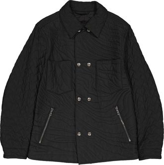 Roberto Cavalli Mens Black Short Quilted Caban, Brand Size 54 ( US Size 44 )