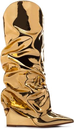 Le Silla Andy 120mm wedge boots - women - Other fibres - 35 - Gold