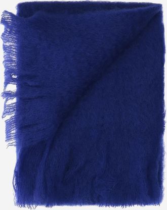 Jil Sander Womens Scarf Mohair-Blend Navy Scarfs