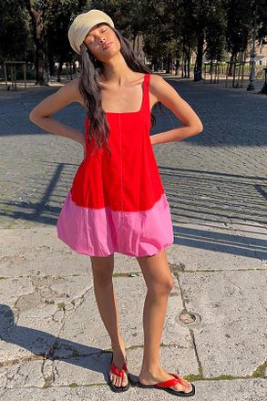 Maeve Poplin Bubble Mini Dress
