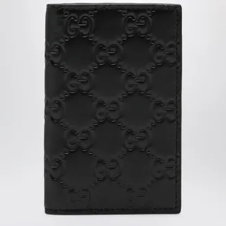 Gucci Black GG Emblem vertical card holder