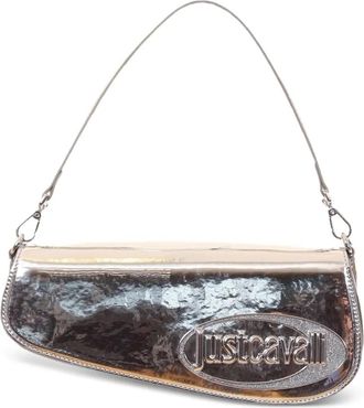 Just Cavalli Schoudertas met kettinghengsel en handgreep - Metallic