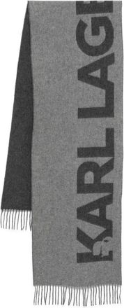 Karl Lagerfeld Sciarpa con frange - Grigio