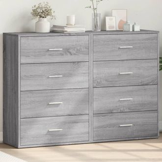 vidaXL Vidaxl - Aparadores 2 Uds Madera De Ingenier&iacute;a Gris Sonoma 60x31x84 Cm