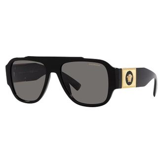 Versace Sunglasses Aviator Full Rim, Transparent Grey Frame And Dark Blue Lens Ve4436U530580