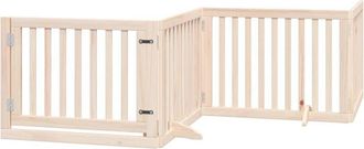 vidaXL Dog Gate with Door Foldable 12 Panels 960 cm Poplar Wood vidaXL