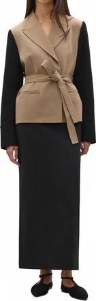 A.Emery Harvey Contrast Sleeves Jacket In Fawn