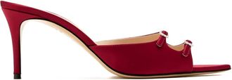 Andrea Wazen 75 mm Carol muiltjes met kristallen gesp - Rood