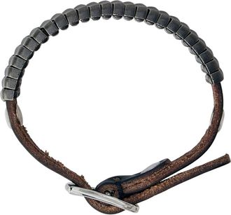 Our Legacy Spine Armband - unisex - Armbanden - Zwart - ONE Size - Leer - Accessoires