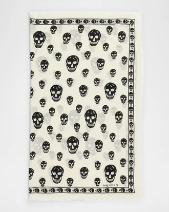Alexander McQueen Classic Skull Wool Scarf