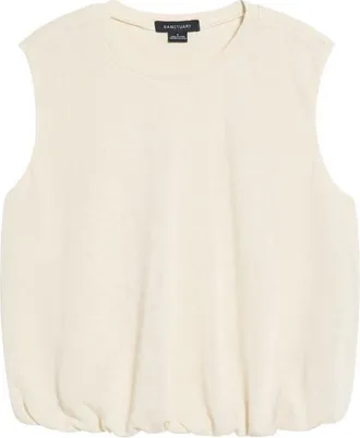 Sanctuary Quinn Bubble Sleeveless Top in Bone at Nordstrom, Size Xx-Large