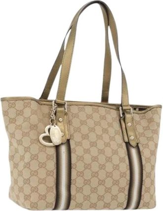 Gucci Pre-owned Canvas Tote Bag - Dames - Vintage Shopper - Beige - ONE Size - Vintage