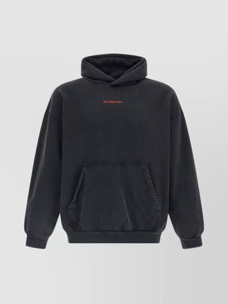 Balenciaga hoodie with front pocket and ribbed cuffs
