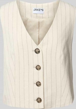 Jake*s Casual Weste aus Viskose-Mix mit Leinen-Anteil in Flanell, Größe 34