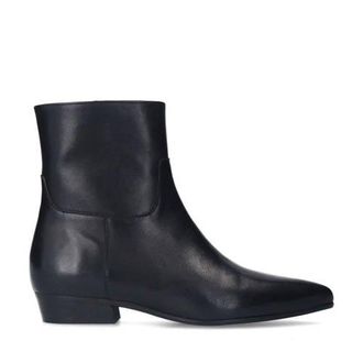 Manfield leren enkellaarzen zwart