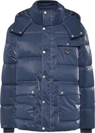 Philipp Plein Heren, Jassen, Blauw, Maat: 2XL Nylon