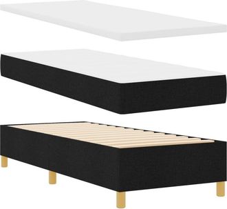 vidaXL Box Spring Bed with Mattress Black 80 x 200 cm Fabric Vidaxl